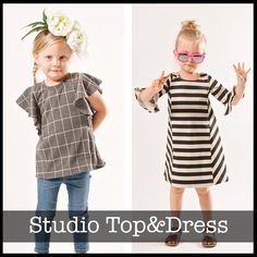 Image of Studio Top&Dress Pattern Sewing Project Ideas, Sewing Patterns Girls, Sewing Fabrics, Apron Dress, Sewing Project, Sewing For Kids