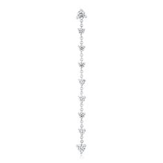 Nine beads of sparkling white diamonds string across this double-pierce chain earring.Materials 9 Lab Grown White Diamonds (1/2 Carats Total Diamond Weight, DF Color, VS Clarity) Solid 14 Karat Gold Please note this is for a single earring. For a pair, enter qty 2! White Gold Jewelry With Brilliant Cut Long Drop, Diamond White Dangle Linear Earrings, Fine Jewelry Linear Dangle Earrings In Diamond White, Diamond White Dangle Linear Earrings In Fine Jewelry Style, White Diamond Dangle Linear Earrings, White Gold Linear Dangle Earrings With Diamond Cut, White Gold Dangle Earrings With Diamond Cut, White Gold Diamond Cut Dangle Earrings, White Gold Diamond Dangle Linear Earrings