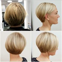 kort page Short Reverse Bob Haircut, Really Short Bob, Short Hair Dos, Easy Trendy Hairstyles, Hairstyle For Short, Graduated Bob Haircuts, Graduated Bob, Bob Haircut For Fine Hair, Trendy Hairstyle