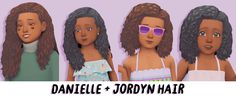 Sims 4 Danielle + Jordyn Hairs Kids Afro, Sims Download, Curly Kids, Sims 4 Black Hair, Natural Hairstyles For Kids, Sims 4 Toddler