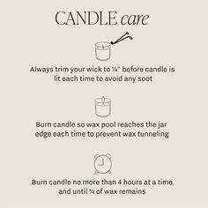 an info sheet describing how to use candles