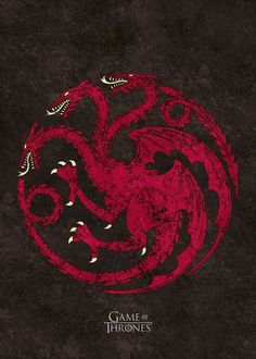 the game of thrones logo is shown on a black background with red and yellow colors