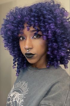 Bonnie Cosplay, Curly Purple Hair, Galaxy Hair Color, Curly Hair Black, Galaxy Hair