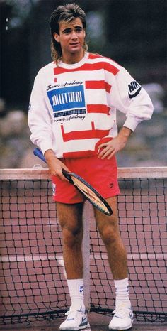 a tennis player is standing on the court with his racket