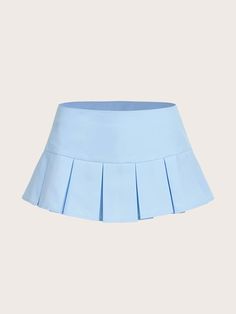 Light Blue Pleated Mini Skort, Baby Blue Skirt, Light Blue Skirt, Light Blue Skirts, Mom Dr, Mini Skirt Blue, Blue Pleated Skirt, Mini Pleated Skirt, Ruffle Hem Skirt