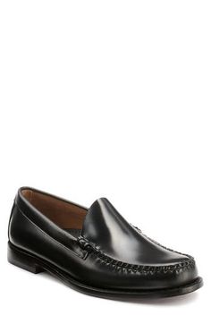 Rich leather elevates a handsome Venetian loafer styled with a moc toe and low heel that will lend a timeless sophistication to your office style. Cushioned footbed with arch support Leather upper and sole; unlined Imported Semi-formal Moc Toe Tassel Loafers, Casual Tassel Loafers With Moc Toe, Business Casual Moc Toe Dress Shoes, Classic Moc Toe Oxfords For Business Casual, Semi-formal Moc Toe Oxfords, Classic Slip-on Semi-formal Moccasins, Classic Slip-on Moccasins For Business Casual, Classic Moc Toe Moccasins For Semi-formal Wear, Classic Moc Toe Moccasins For Business Casual