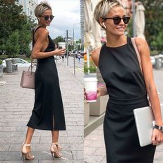 L'immagine può contenere: 2 persone, persone in piedi e occhiali_da_sole Rok Mini, Paris Chic, Ageless Style, Short Hair Styles Pixie, Pixie Hairstyles, Trendy Hairstyles, Short Hair Cuts, Short Hair