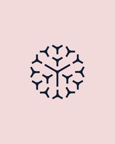 an abstract snowflake on a pink background