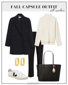 Outfit Tenis, Outfits With Sneakers, Double Breasted Coat Women, White Turtleneck Sweater, Extra Petite