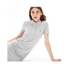 Lacoste Women's Stretch Cotton Mini Piqu?? Polo Dress Silver Chine EF8470 51 CCA A flurry of refined accents for this stretch mini cotton piqu?? polo dress: a slim fit, mother-of-pearl buttons and a long button placket. Winning. Polo collar with mother-of-pearl buttons Slim fit Unicolor stretch mini cotton piqu?? Ribbed finishes Embroidered tone-on-tone crocodile appliqu?? on chest Cotton (94%), Elastane (6%) The model is wearing size 36 Lacoste Dress, Lacoste Women, Dress Silver, Silver Dress, Mother Of Pearl Buttons, Polo Dress, Polo Collar, Stretch Cotton, Mother Of Pearl