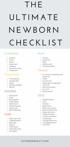 the ultimate newborn checklist is here to help you find what's in your bag