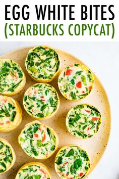 egg white bites with spinach and carrots on a plate