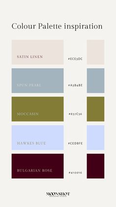 the color palette for an interior design project, with different shades and colors to choose from