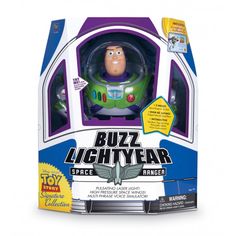 the buzz lightyear space ranger toy is in its box with it's packaging