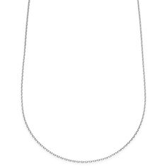 * 925s sterling silver construction
 * Rhodium plated for scratch and tarnish resistance Classic Sterling Silver Necklace With Rolo Chain, Classic Oval Link White Gold Chain Necklace, Classic White Gold Oval Link Chain Necklace, Classic White Gold Rolo Chain Necklace, White Gold Oval Link Rolo Chain Necklace, White Gold Rolo Chain Necklace With Oval Links, Classic Oval Rolo Chain Necklace, Silver Oval Delicate Chain Necklace, Classic Silver Rolo Chain Necklace