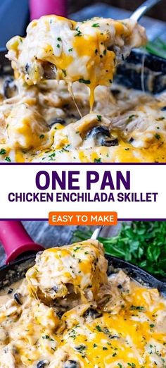 one pan chicken enchilada skillet is an easy and delicious meal