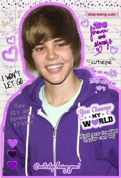 an image of a young boy with purple hoodie and heart stickers on his face