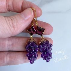 Medium AMETHYST GRAPE Amethyst Square Earrings Reproduction - Etsy Purple Brass Earrings As Gift, Elegant Grape Colored Jewelry For Gift, Handmade Amethyst Earrings For Wedding, Handmade Amethyst Wedding Earrings, Handmade Amethyst Earrings For Anniversary, Handmade Amethyst Gold Earrings, Handmade Gold Amethyst Earrings, Vintage Amethyst Earrings Gift, Vintage Amethyst Purple Earrings