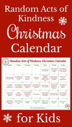 the random acts of kindness christmas calendar for kids