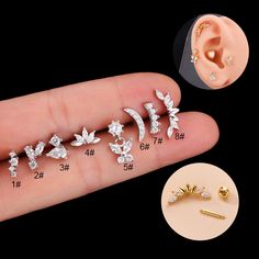 16G Cartilage Curve Bar Stud Earrings Trendy Stud Earrings, Earring Cartilage, Basic Jewelry, Earring Trends, Bar Stud Earrings, Nose Rings Hoop, Butterfly Earrings Stud, Bar Studs, Crystal Hoop Earrings