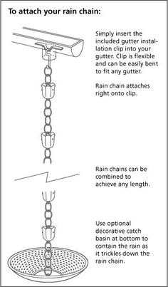 the instructions for how to attach a rain chain