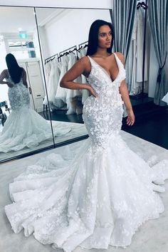 Ballbella offers Sleeveless Mermaid Wedding Gown Floral Lace Bridal Gown at a good price, fast delivery worldwide. Extra coupon to save a heap. Backless Wedding Dresses, Neck Wedding Dress, Bridal Gowns Mermaid, Wedding Gowns Mermaid, Backless Wedding, Lace Bridal Gown, Bridal Party Dresses, Lace Mermaid, Backless Wedding Dress