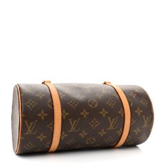 This is an authentic LOUIS VUITTON Monogram Papillon 30 With Companion. This is reinforced with vachetta leather piping around the ends and side straps that extend into strap handles and features brass hardware. The top zipper opens to an interior of brown cross-grain leather and a matching pochette. Brass Hardware, Authentic Louis Vuitton, Piping, Louis Vuitton Monogram, Grain, Handles, Louis Vuitton, Monogram, Brass