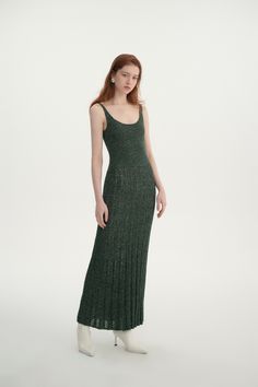 Sleeveless pointelle dress Elegant Seamless Maxi Dress For Spring, Elegant Seamless Maxi Dress, Elegant Party Crochet Dress, Elegant Crochet Knit Maxi Dress, Elegant Summer Seamless Maxi Dress, Elegant Fitted Crochet Knit Dress, Elegant Stretch Knitted Dress, Elegant Fitted Crochet Maxi Dress, Chic Scoop Neck Seamless Dresses