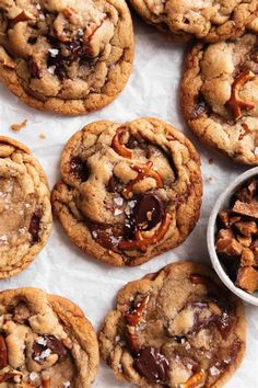 chocolate chip cookies with pecans and sea salt