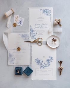 the wedding stationery is laid out and ready to be used