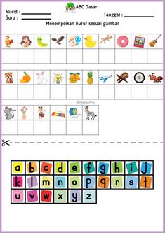 an alphabet and numbers worksheet for children to learn how to read the letters