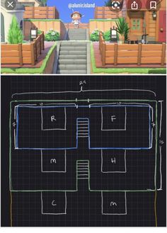 an image of a computer screen showing the layout of a house and steps leading up to it