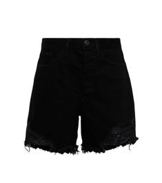 Opt for a charmingly louche silhouette in the form of the Blake denim shorts. Made by 3x1 N.y.c., they have a high-rise waist and frayed edges. Chic High-waisted Jean Shorts With Frayed Hem, Chic Cotton Cutoff Shorts, Chic High-waisted Shorts With Frayed Hem, Chic Cotton Shorts With Frayed Hem, Cotton Bermuda Shorts With Frayed Hem Cutoff, Cotton Bermuda Shorts With Frayed Hem And Cutoff Shape, High-waisted Cotton Bermuda Shorts With Frayed Hem, Cotton High-waisted Bermuda Shorts With Frayed Hem, Knee-length Shorts With Frayed Hem And Relaxed Fit