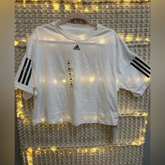 No Return Or Exchanges All Tems Are New Or Good Conditions If Any Damages We Will Let You Know When Listing The Piece Cheap Adidas T-shirt For Sports Events, Adidas Shirt Women, Neon Pink Shorts, Open Back Shirt, Adidas Crop Top, Adidas Tee, Black Short Sleeve Shirt, Adidas Crop, Tennis Shirts