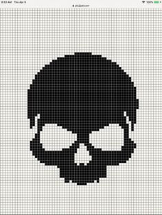 a cross stitch pattern with a skull on it