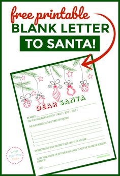 a free printable blank letter to santa