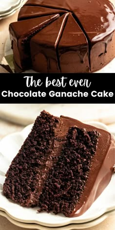 the best ever chocolate ganache cake is made with only three ingredients, and it's so good to eat