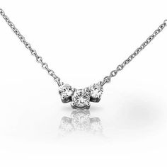 5 Carats Round Cut Diamond Three Stone Necklace White Gold 14K | HarryChadEnt.com Luxury Diamond Jewelry, Round Diamond Pendant, Necklace White Gold, Three Stone Diamond, Necklace White, Flagship Store, 3 Carat, Natural Earth, Diamond Pendant Necklace