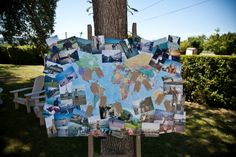 a tree with many pictures on it