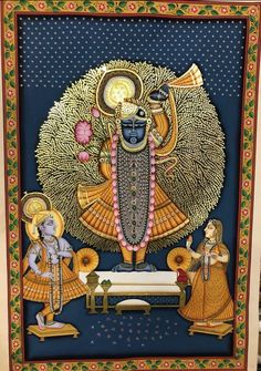 Srinathji Painting Pichwai, Krishna With Cows, Painting Of Lord Krishna, Pichvai Painting, Painting Krishna, Mysore Painting, Indian Traditional Paintings, Pichwai Painting, Gold Art Painting