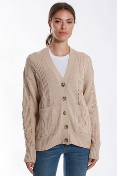 Introducing our Cotton Cashmere Oversized Cable Cardigan, the epitome of comfort and style. Crafted from a luxurious blend of cotton and cashmere, this cardigan is irresistibly soft. The oversized design exudes a relaxed and effortless vibe, making it the perfect choice for cozy days and casual outings. The classic cable knit adds a timeless touch, while the long length provides ample coverage and a contemporary silhouette. Whether you're lounging at home or strolling through town, this cardigan Cashmere Pants, Cable Cardigan, Cashmere Jacket, Cashmere Dress, Cashmere Accessories, Cashmere Turtleneck, Cardigan Vest, Collar Sweater, Plus Size Shopping