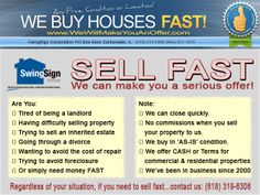 a flyer for a real estate sale with the words sell fast written in red on it