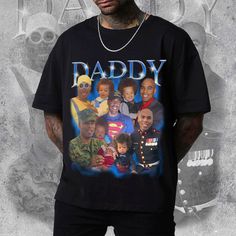 Best Custom Bootleg Dad Tee Shirt, Fathers Day Family Gifted Sweatshirt, Personalized Daddy Photo Tshirt, Dads Customize Picture Shirts Gift 📌 Product Details: T-Shirts: Choose from Gildan 5000 or 64000 for adults, Rabbit Skin 3321 for toddlers, and Gildan 5000B for youth. Sweatshirts: Crewneck (Gildan 18000) and hooded (Gildan 18500) options available. Long Sleeve T-Shirt: Gildan 24000. 🛒 Placing an Order: Choose Style and Size: Pick your preferred style and size for each item. Select Color: Graphic Print Streetwear Tops, Father's Day Cotton T-shirt With Character Print, Father's Day Character Print Cotton T-shirt, Black Tops With Character Print For Father's Day, Tee Shirt Papa, Sweatshirts Crewneck, Papa T Shirt, First Time Dad, Best Dad Gifts