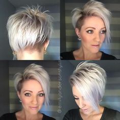 Haircut Undercut, Haircut Design, Trendy Short Hairstyles, Hairstyles For Fine Hair, Asymmetrical Bob Haircuts, Fine Curly Hair, Short Hair Undercut