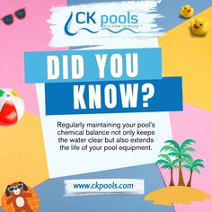 an advertisement for pool supplies with the words did you know? and beach items on it