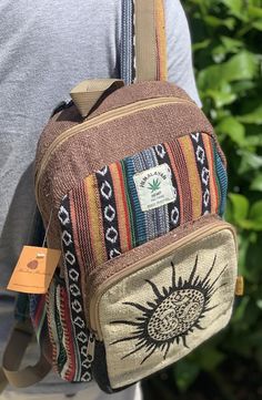 Hemp Backpack, Festival Backpack, Hippie Backpack, Boho Backpack, Hippie Aesthetic, Earthy Style, Travel Backpacks, Earthy Outfits, Estilo Hippie