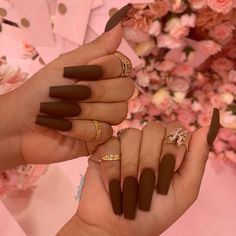 Brown Acrylic Nails, Halloween Acrylic Nails, Cute Nails For Fall, Glam Nails, Brown Nails