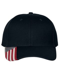 Brushed cotton twill Structured, mid-profile, six-panel Pre-curved visor, American flag woven label on visor Hook and loop closure Everyday wear for Men and Women American Flag Hat, Flag Hat, Outdoor Cap, Hook And Loop Tape, Cotton Hat, Dad Caps, Hat For Man, Woven Labels, Berets