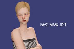 a woman in a striped dress with her arms crossed and the words face mask edit