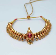 Wax Gold Jewellery, Gold Thushi Design, Thushi Necklace Gold Designs, Thushi Necklace Gold, Thushi Designs, Moti Jewellery, Thushi Necklace, Wax Necklace, Ganesh Design